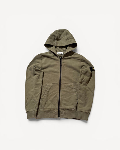 STONE ISLAND BEIGE ZIP UP HOODIE (S)