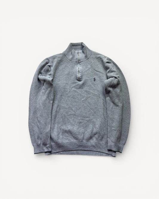 RALPH LAUREN GREY HALF ZIP UP KNIT (M)