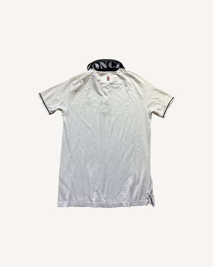 MONCLER WHITE POLO SHIRT (S)