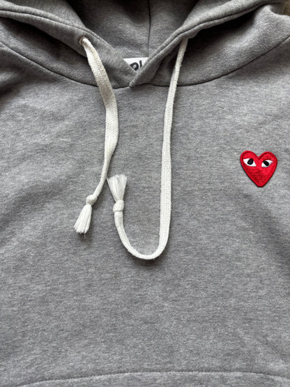 CDG PLAY GREY HOODIE (M)