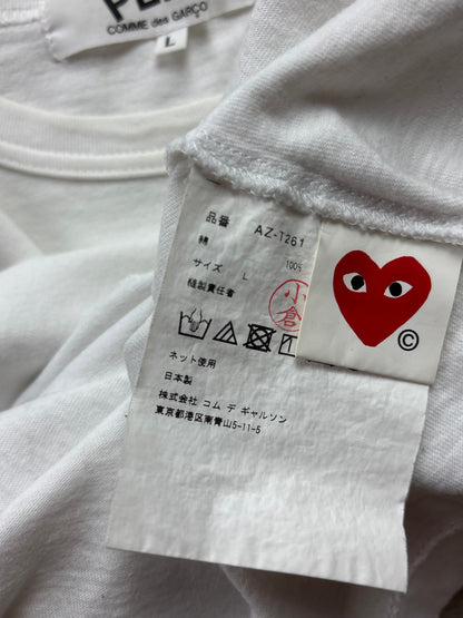 CDG PLAY WHITE LONGSLEEVE (S)