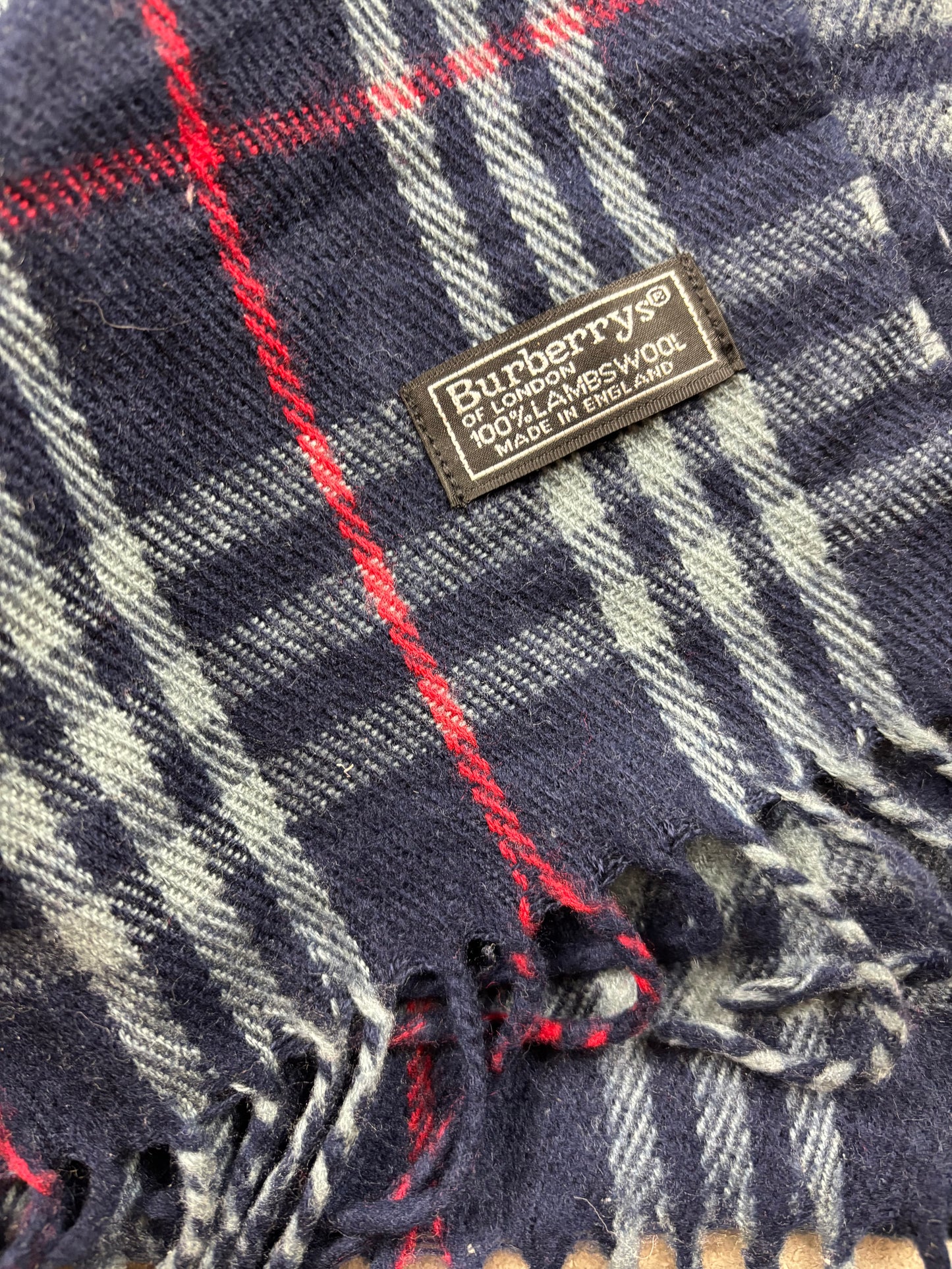 BURBERRY NOVACHECK SCARF NAVY