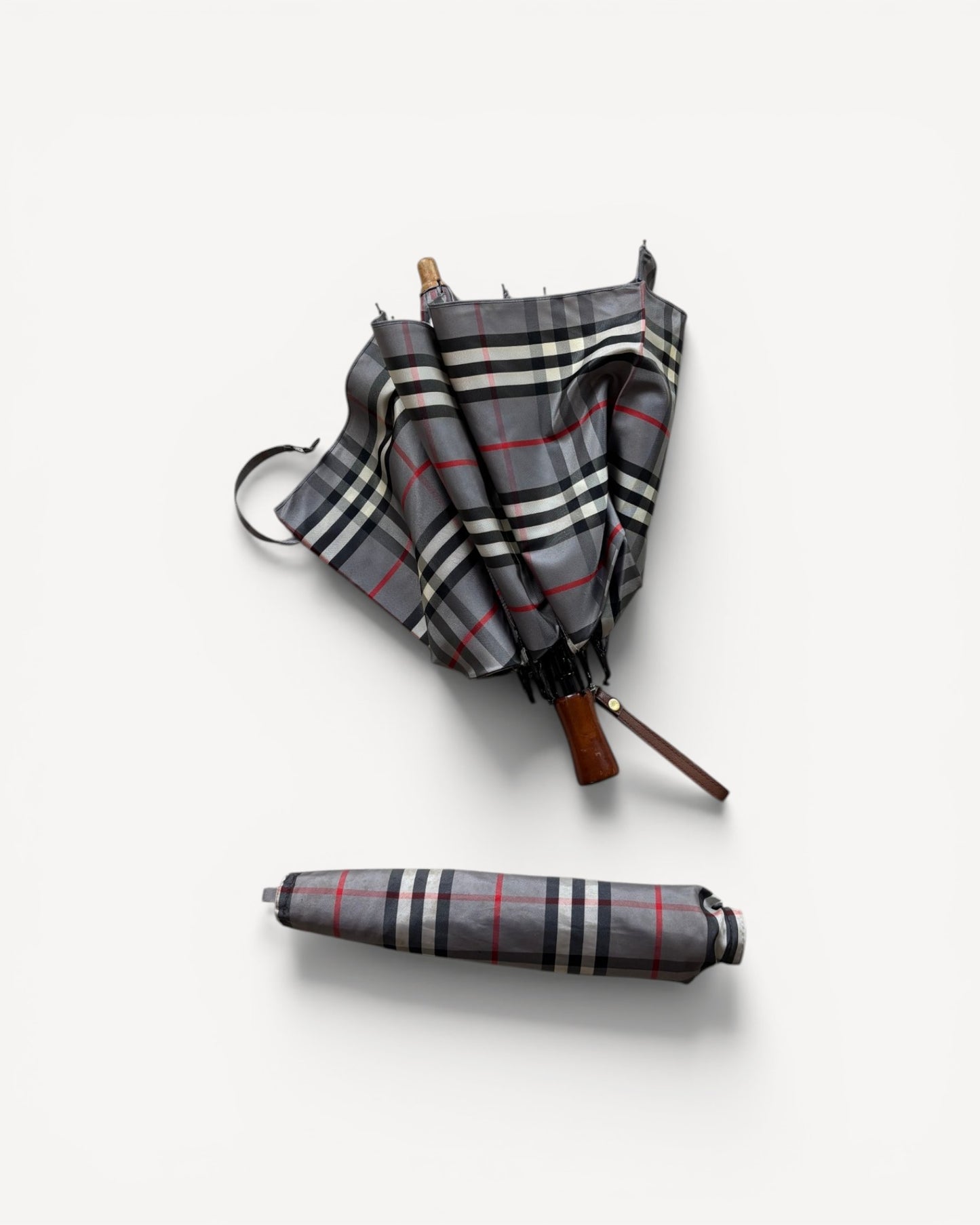 BURBERRY GREY MONOGRAM UMBRELLA