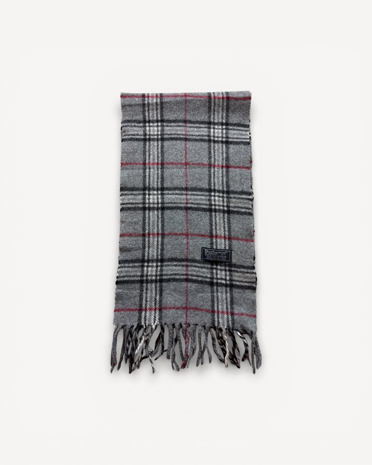 BURBERRY NOVACHECK CASHMERE SCARF GREY