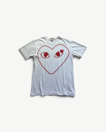 CDG PLAY WHITE T-SHIRT (S)
