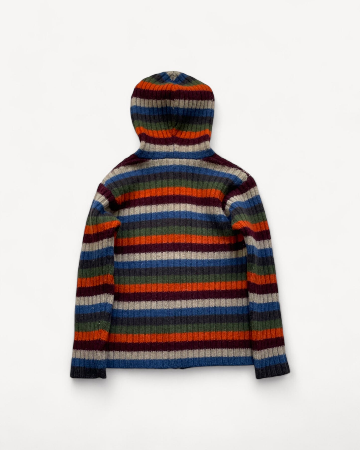 STRIPED ZIP UP KNIT (S)