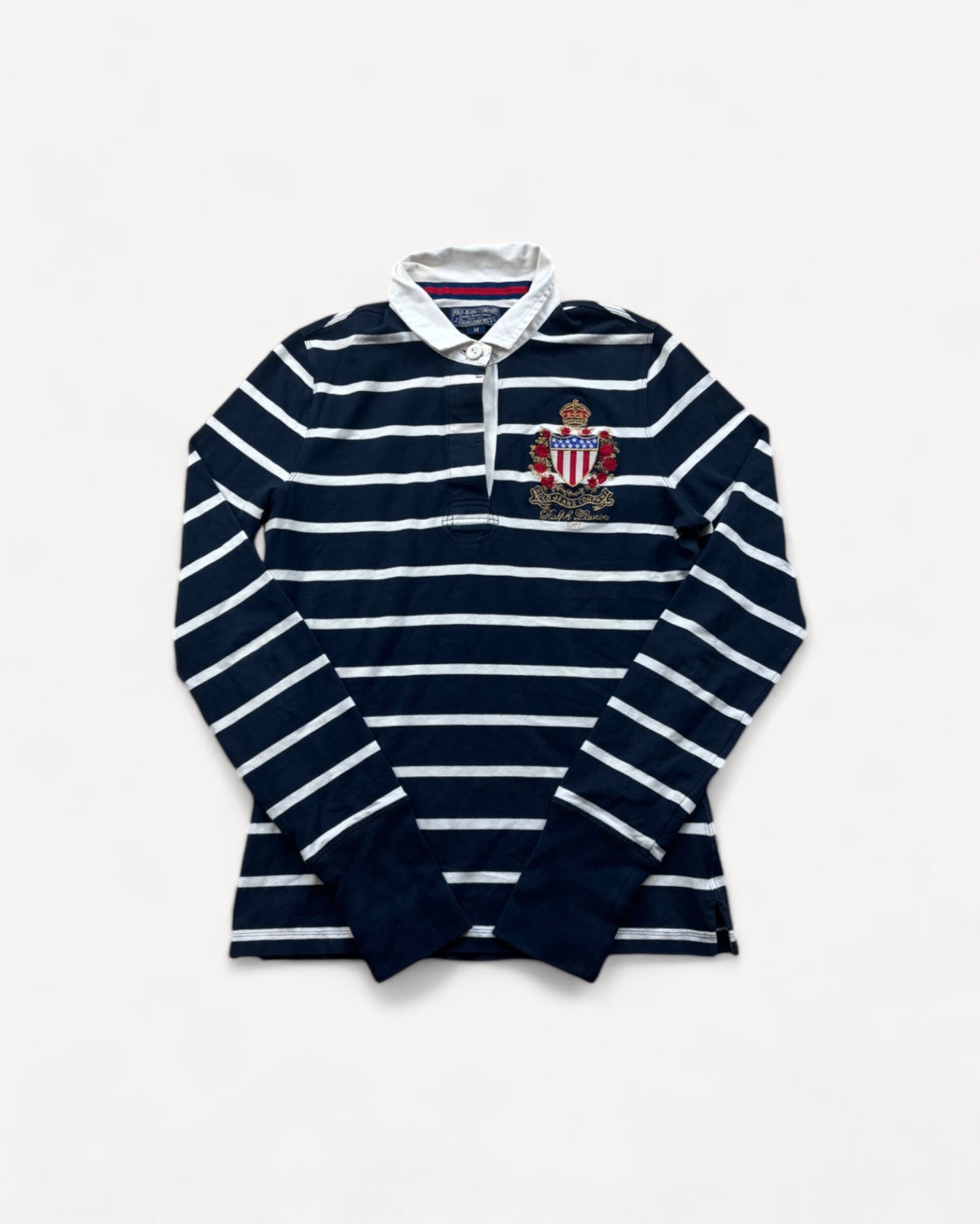 RALPH LAUREN LONGSL. POLO SHIRT STRIPED (S)