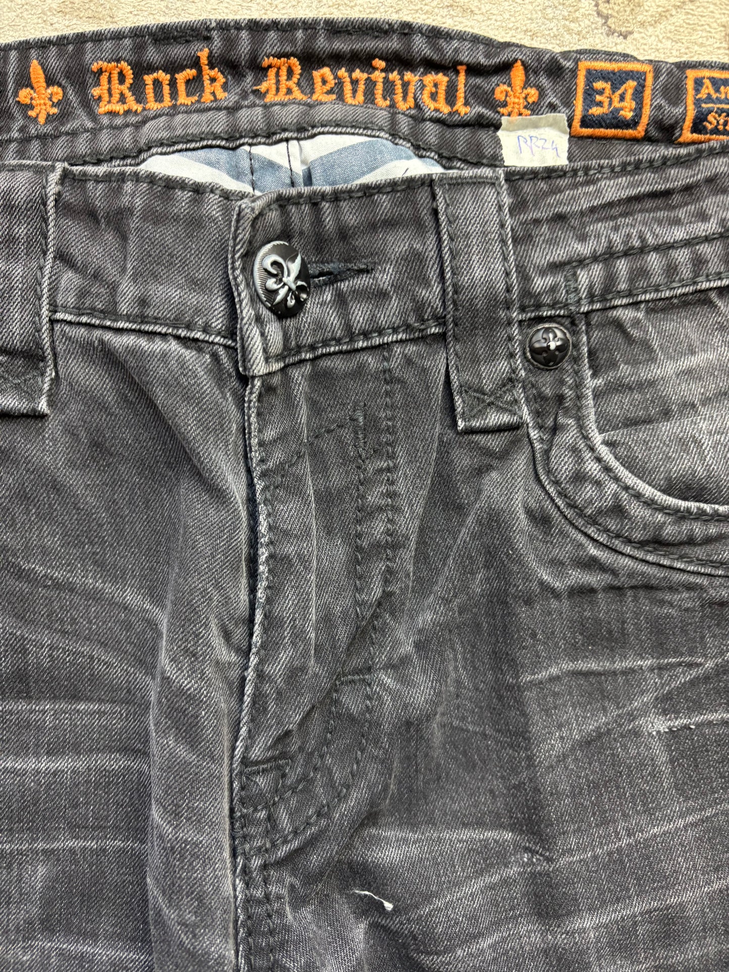 ROCK REVIVAL JEANS W34 L34 #RR24