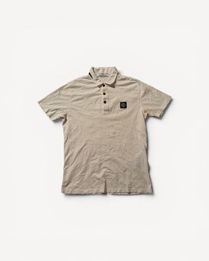 STONE ISLAND WHITE POLO SHIRT (L)