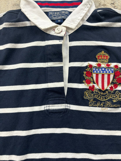 RALPH LAUREN LONGSL. POLO SHIRT STRIPED (S)