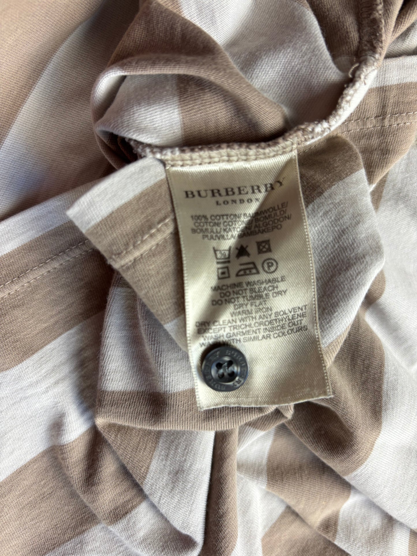 BURBERRY STRIPED POLO SHIRT (M)