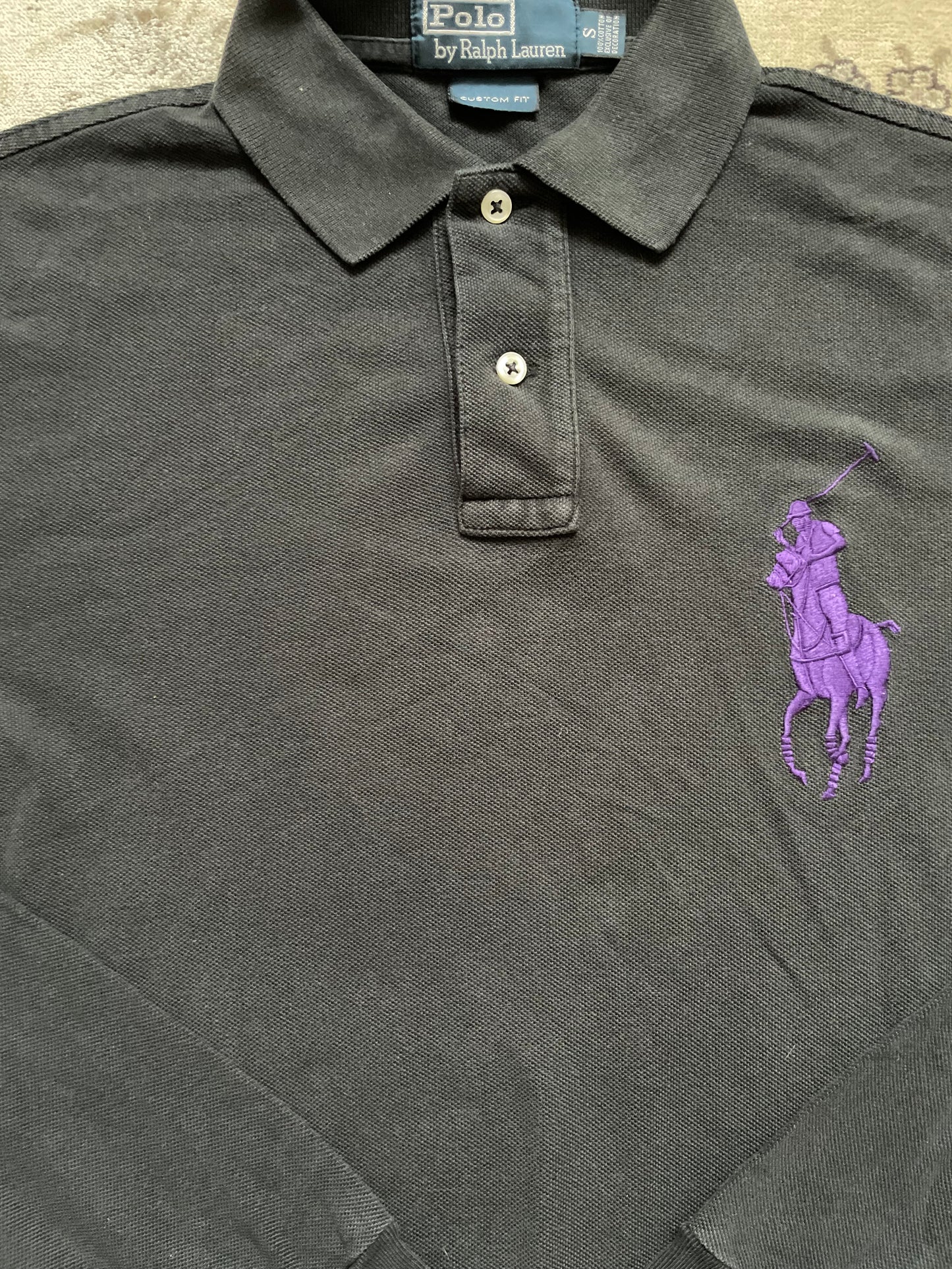 RALPH LAUREN POLO LONGSL. SHIRT BLACK (S)