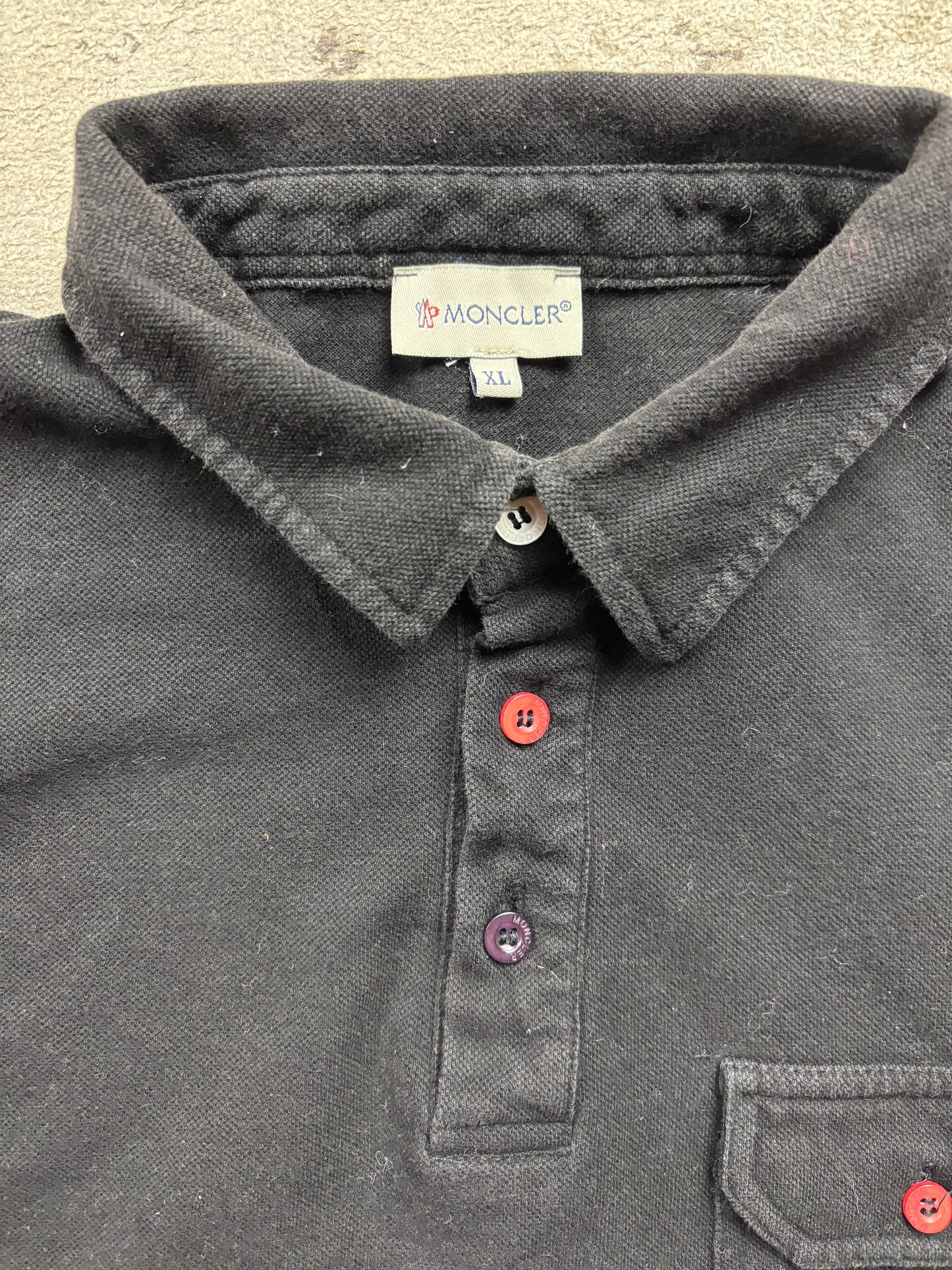 MONCLER BLACK POLO SHIRT (M)
