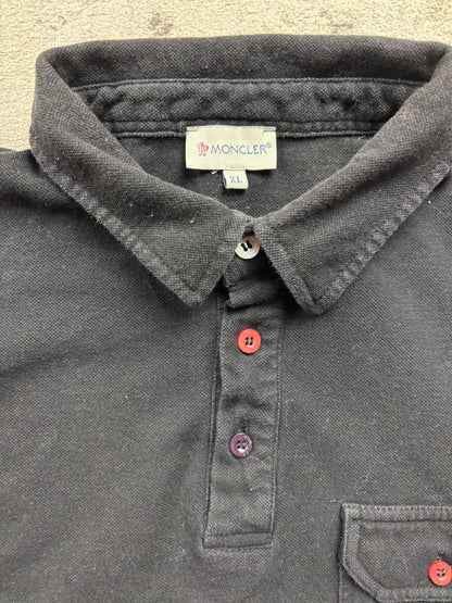 MONCLER BLACK POLO SHIRT (M)