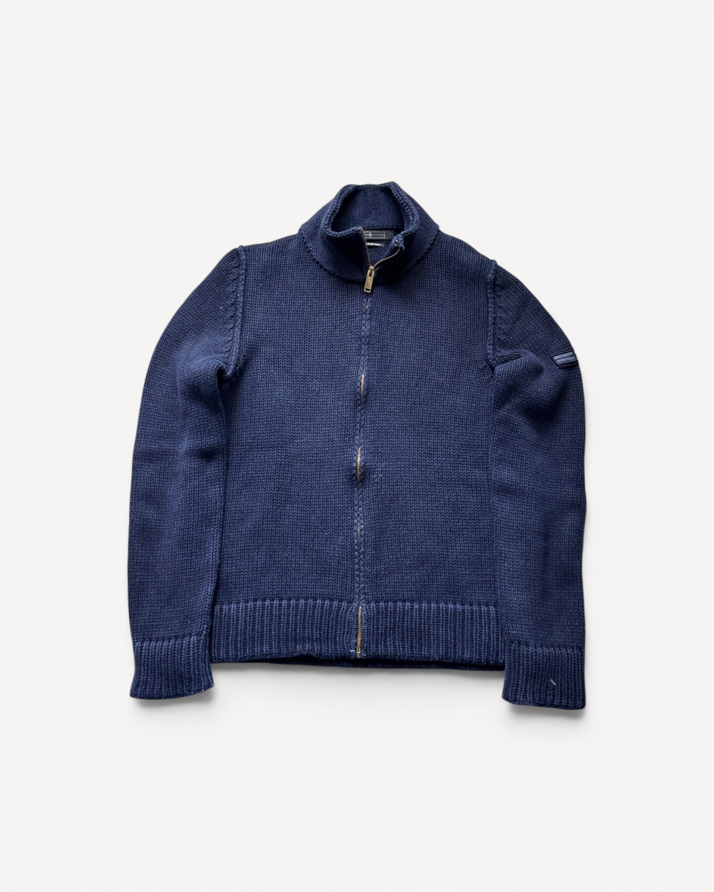 STONE ISLAND NAVY ZIP UP KNIT (L)