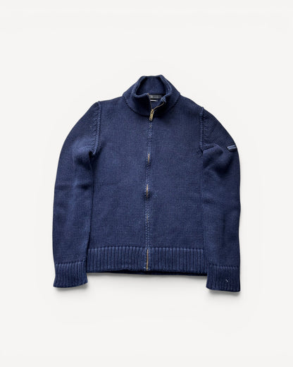 STONE ISLAND NAVY ZIP UP KNIT (L)