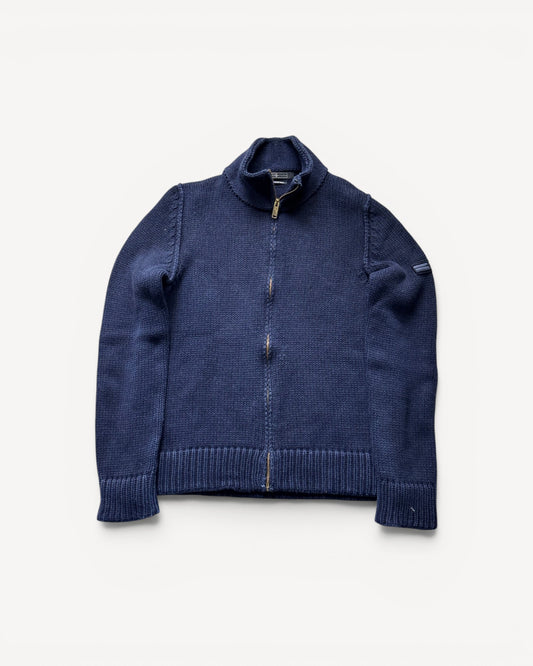STONE ISLAND NAVY ZIP UP KNIT (L)