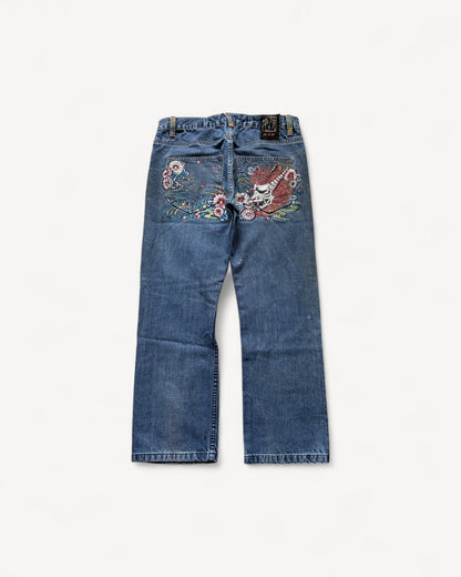 JAPANESE EMBROIDERED DENIM W34 L30 #JAP16