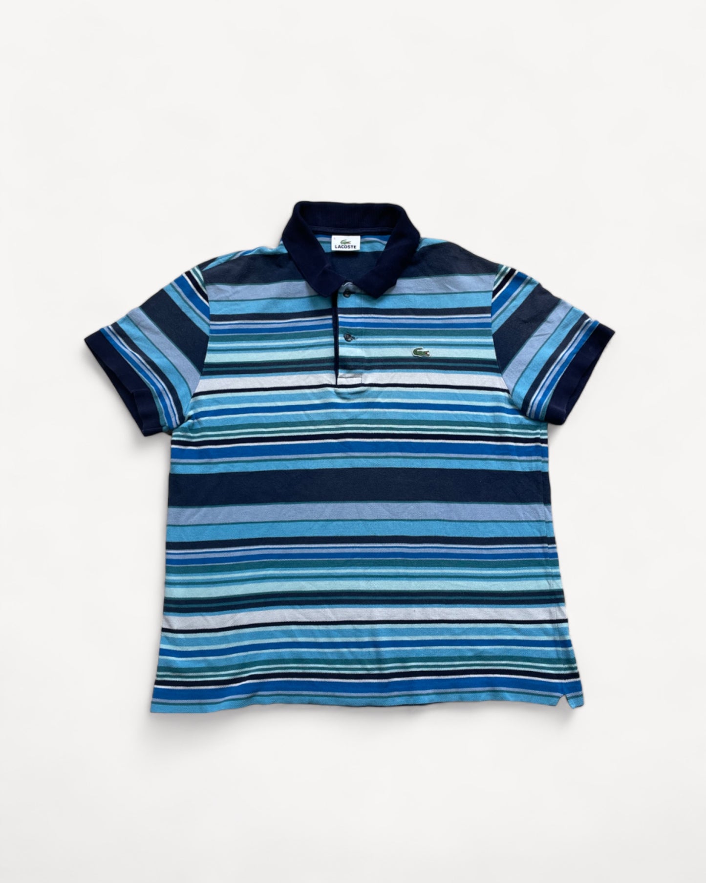 LACOSTE POLO SHIRT BLUE STRIPED (S)