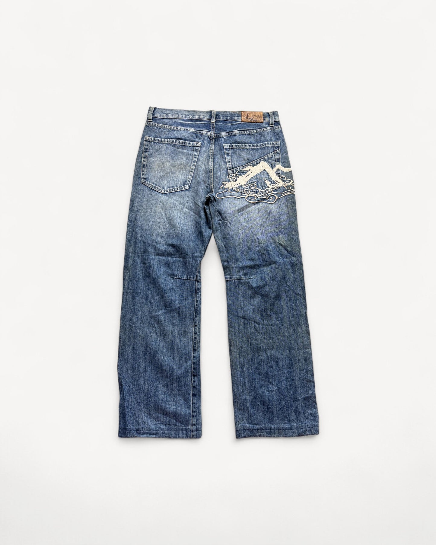 JAPANESE EMBROIDERED DENIM W36 L32 #JAP15