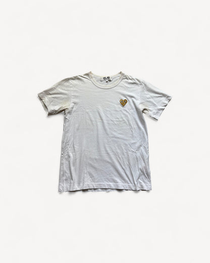 CDG PLAY WHITE T-SHIRT (S)