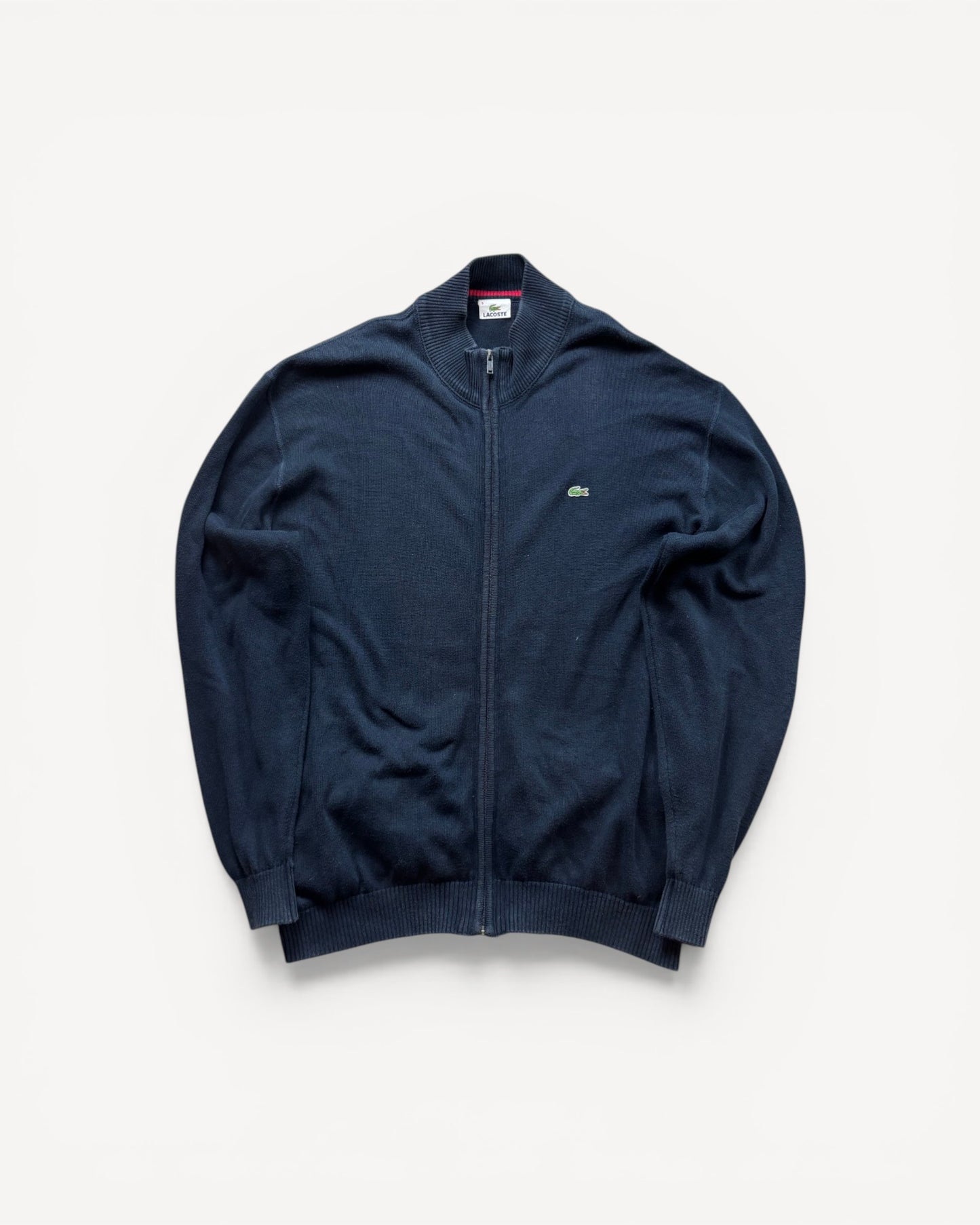 LACOSTE NAVY ZIP UP KNIT (XL)