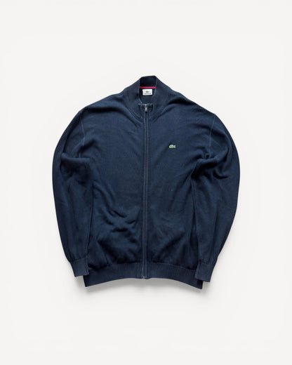 LACOSTE NAVY ZIP UP KNIT (XL)