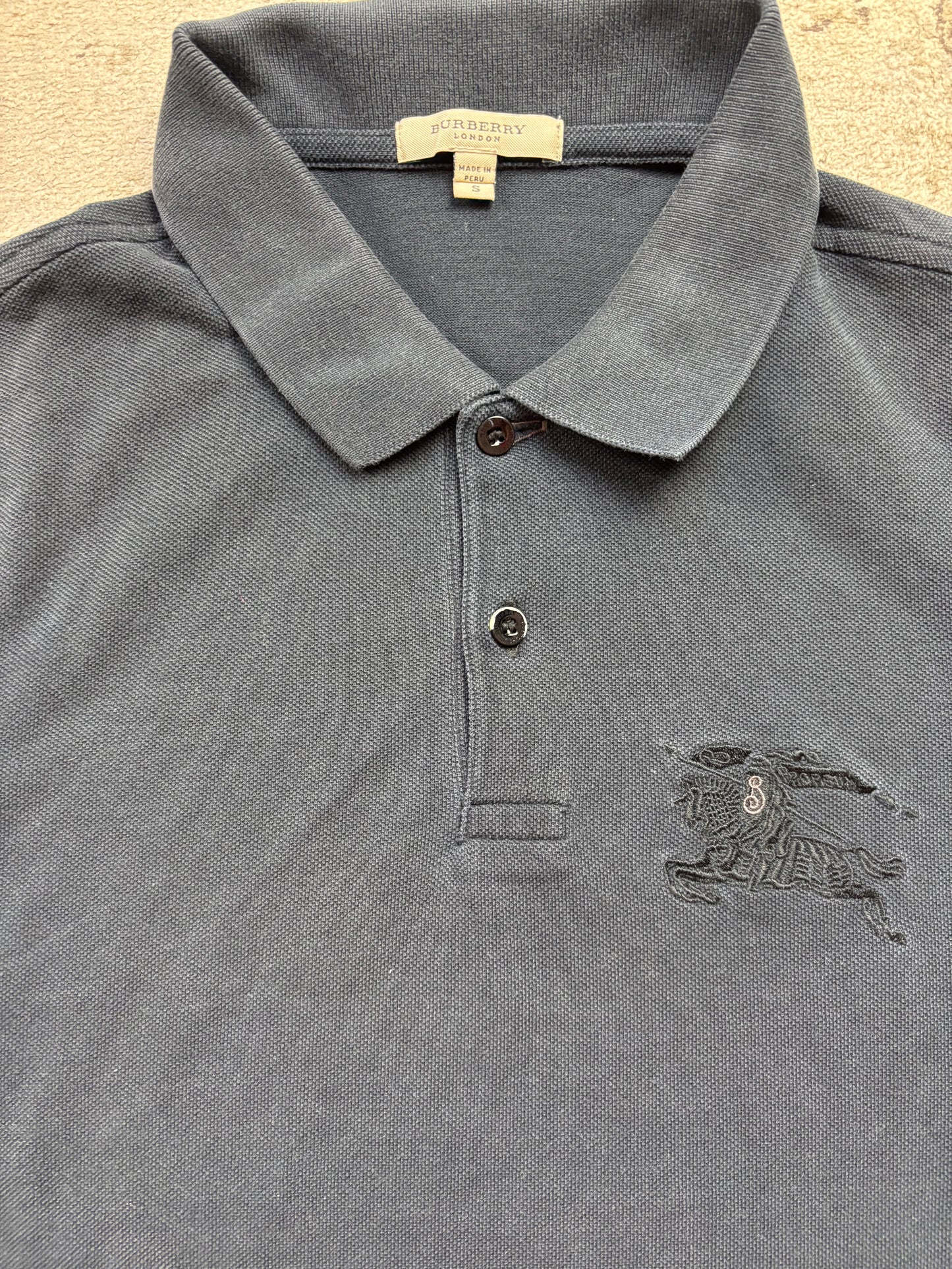 BURBERRY BLACK POLO SHIRT (S)