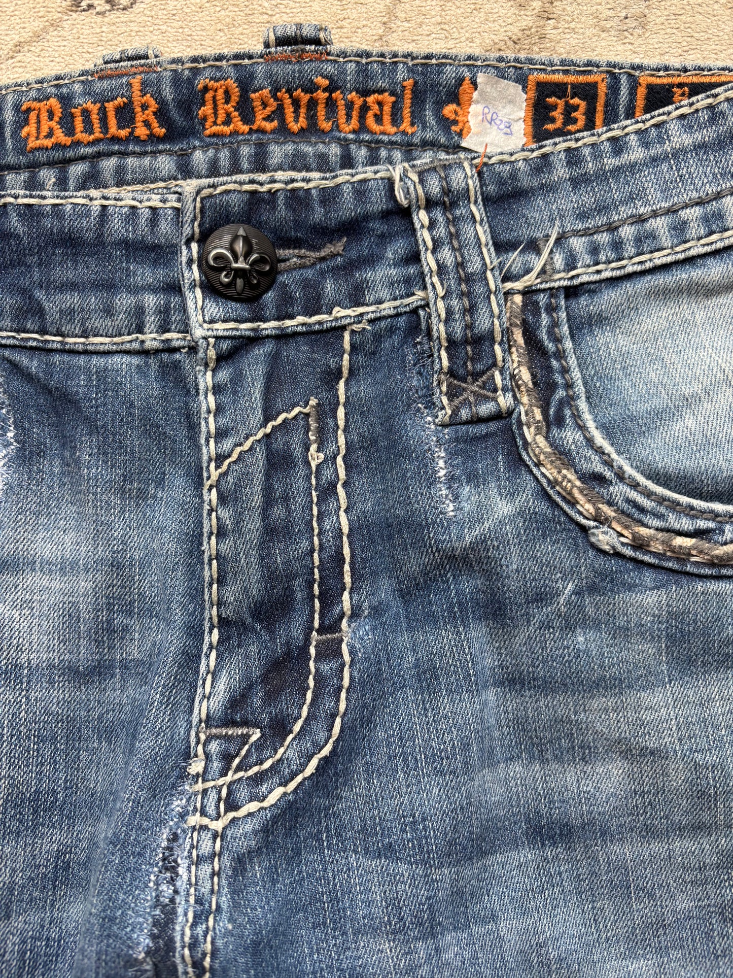 ROCK REVIVAL JEANS W33 L32 #RR29