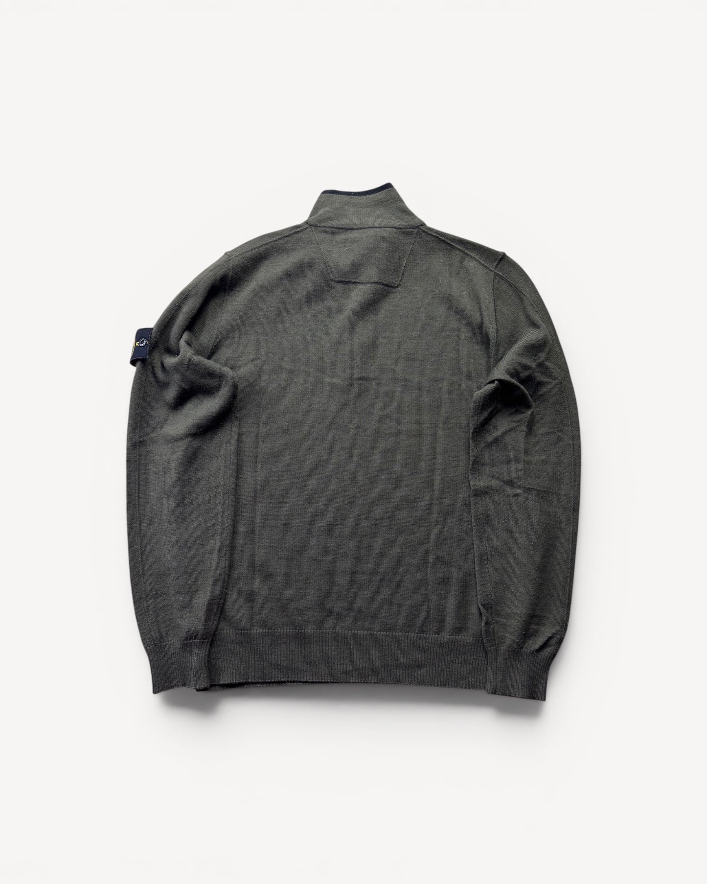 STONE ISLAND GREEN HALF ZIP UP KNIT (L)