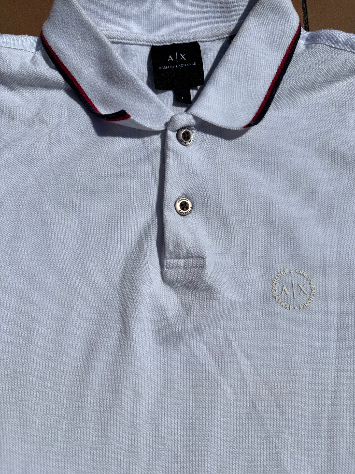 ARMANI WHITE POLO SHIRT (L)