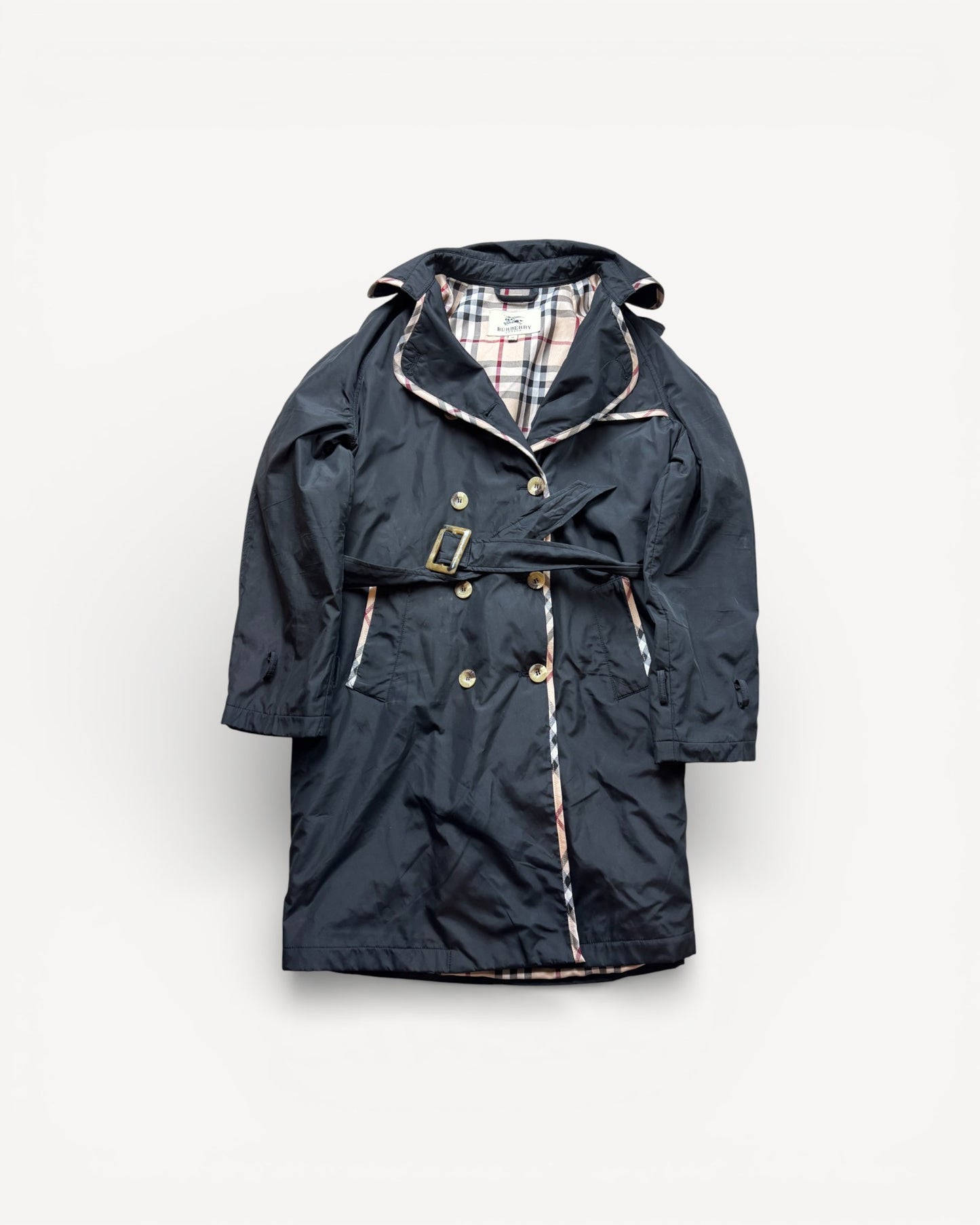 BURBERRY BLACK TRENCHCOAT (S)