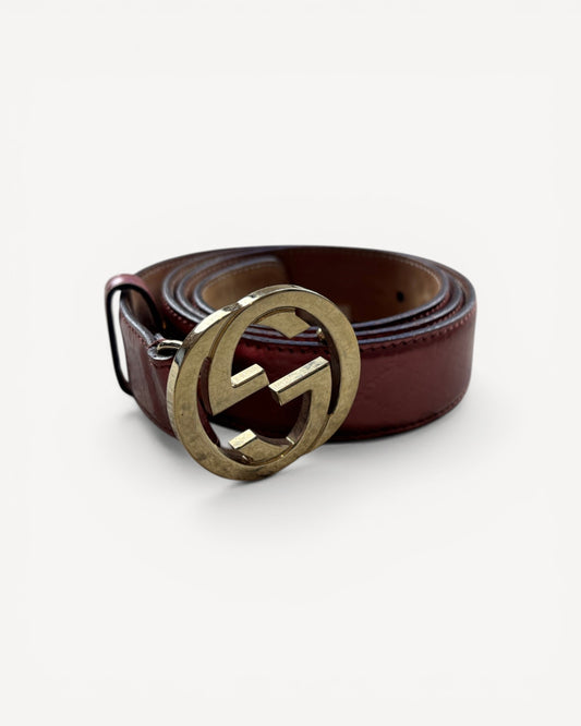 GUCCI RED MONOGRAM BELT