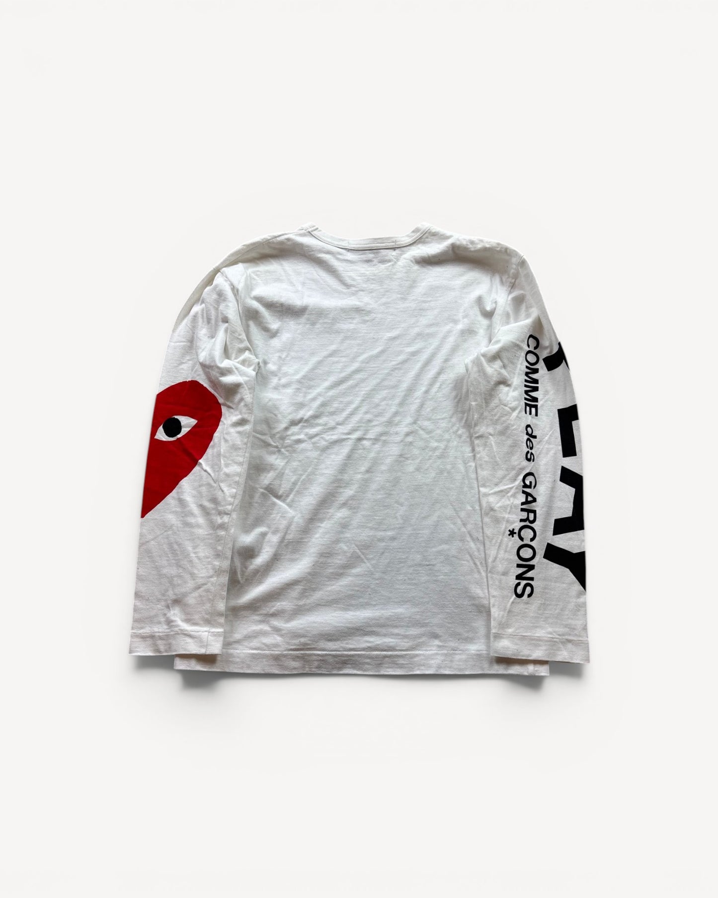 CDG PLAY WHITE LONGSLEEVE (L)