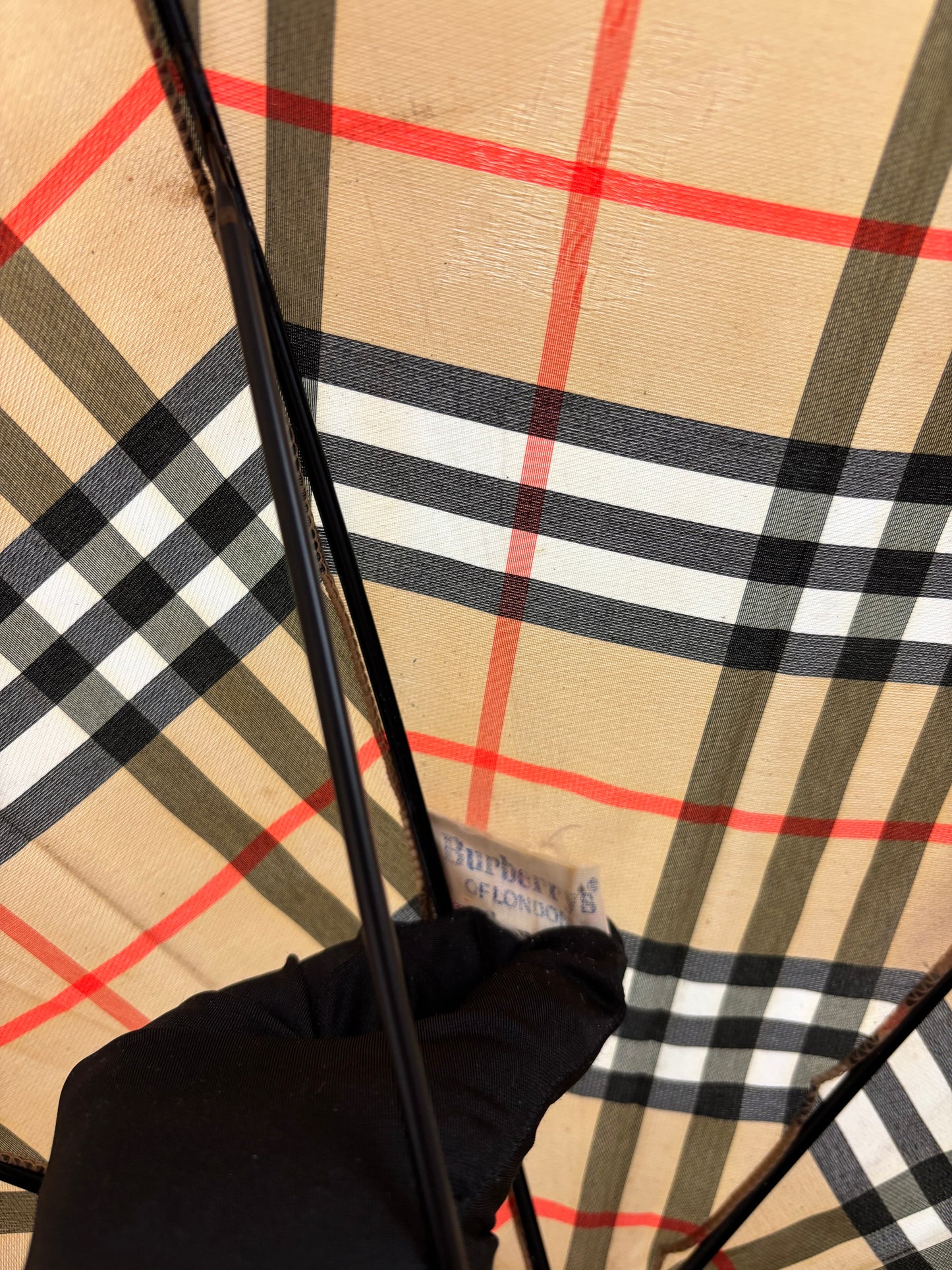 BURBERRY BEIGE MONOGRAM UMBRELLA