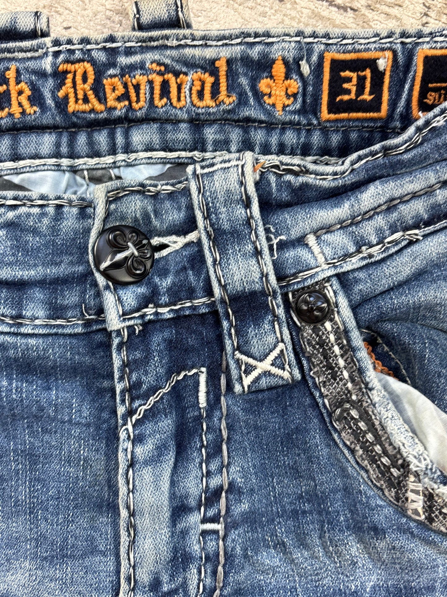 ROCK REVIVAL JEANS W31 L34 #RR17