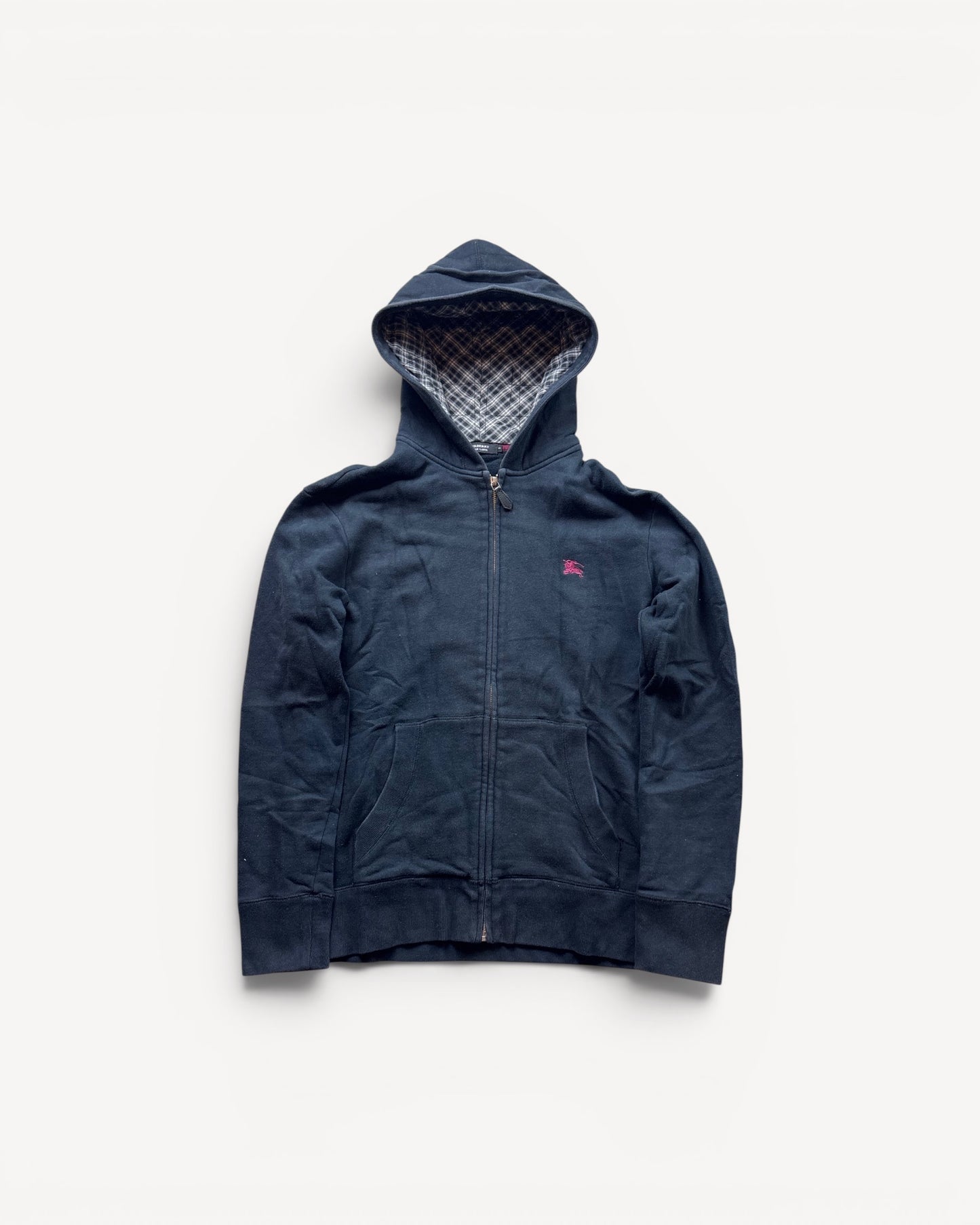 BURBERRY BLACK ZIP UP HOODIE (S)