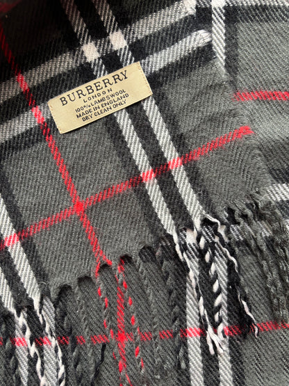 BURBERRY NOVACHECK SCARF DARK GREY