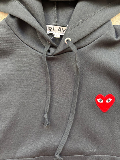 CDG PLAY BLACK HOODIE (S)