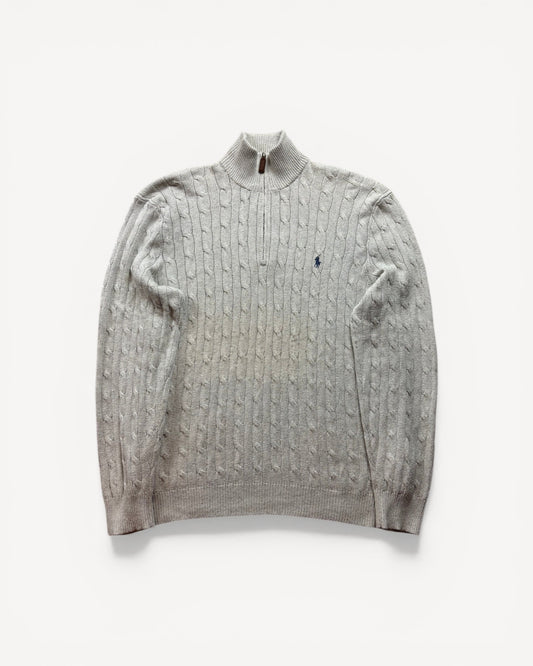 RALPH LAUREN GREY HALF ZIP UP KNIT (XL)