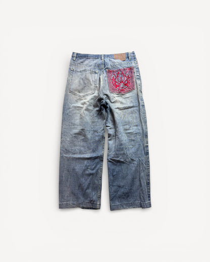 JAPANESE EMBROIDERED DENIM W31 L32 #JAP7