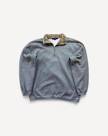 BURBERRY HALF ZIP UP SWEATER (M)