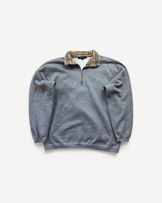 BURBERRY HALF ZIP UP SWEATER (M)