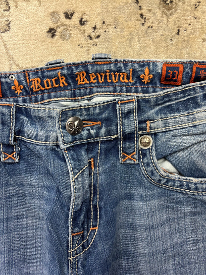 ROCK REVIVAL JEANS W33 L32 #RR37