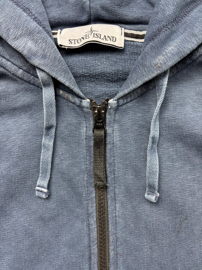 STONE ISLAND NAVY ZIP UP HOODIE (L)