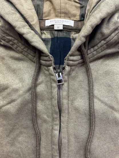 BURBERRY BEIGE/GREEN ZIP UP HOODIE (M)