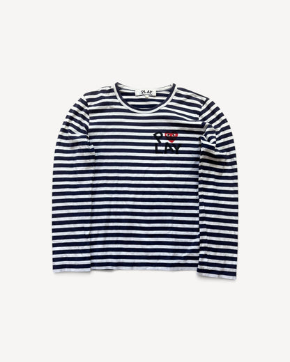 CDG PLAY STRIPED LONGSLEEVE (S)