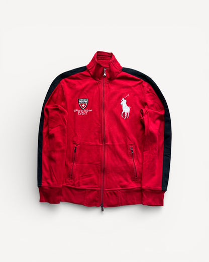 RALPH LAUREN RED ZIP UP HOODIE (M)