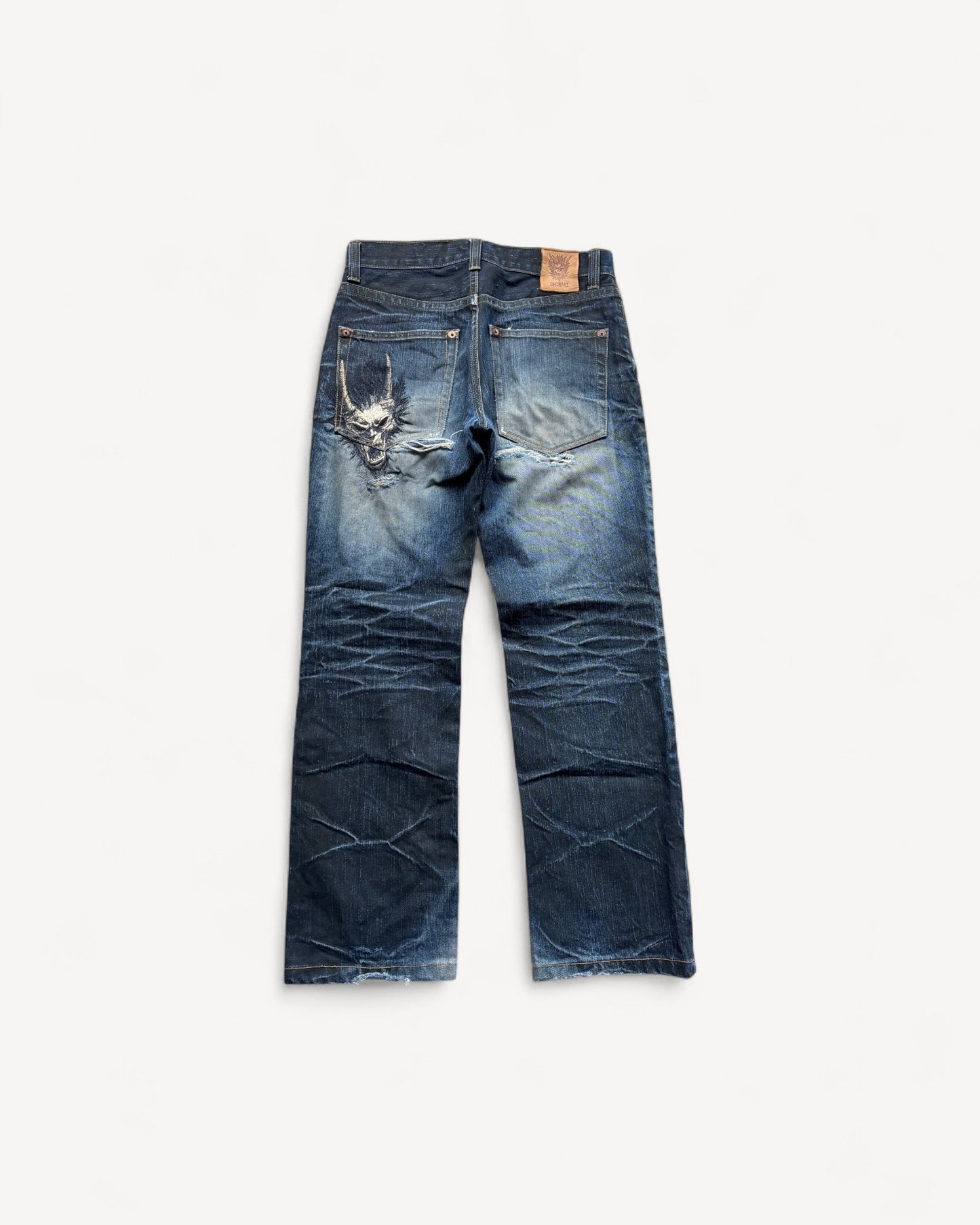 JAPANESE EMBROIDERED DENIM W29 L32 #JAP4