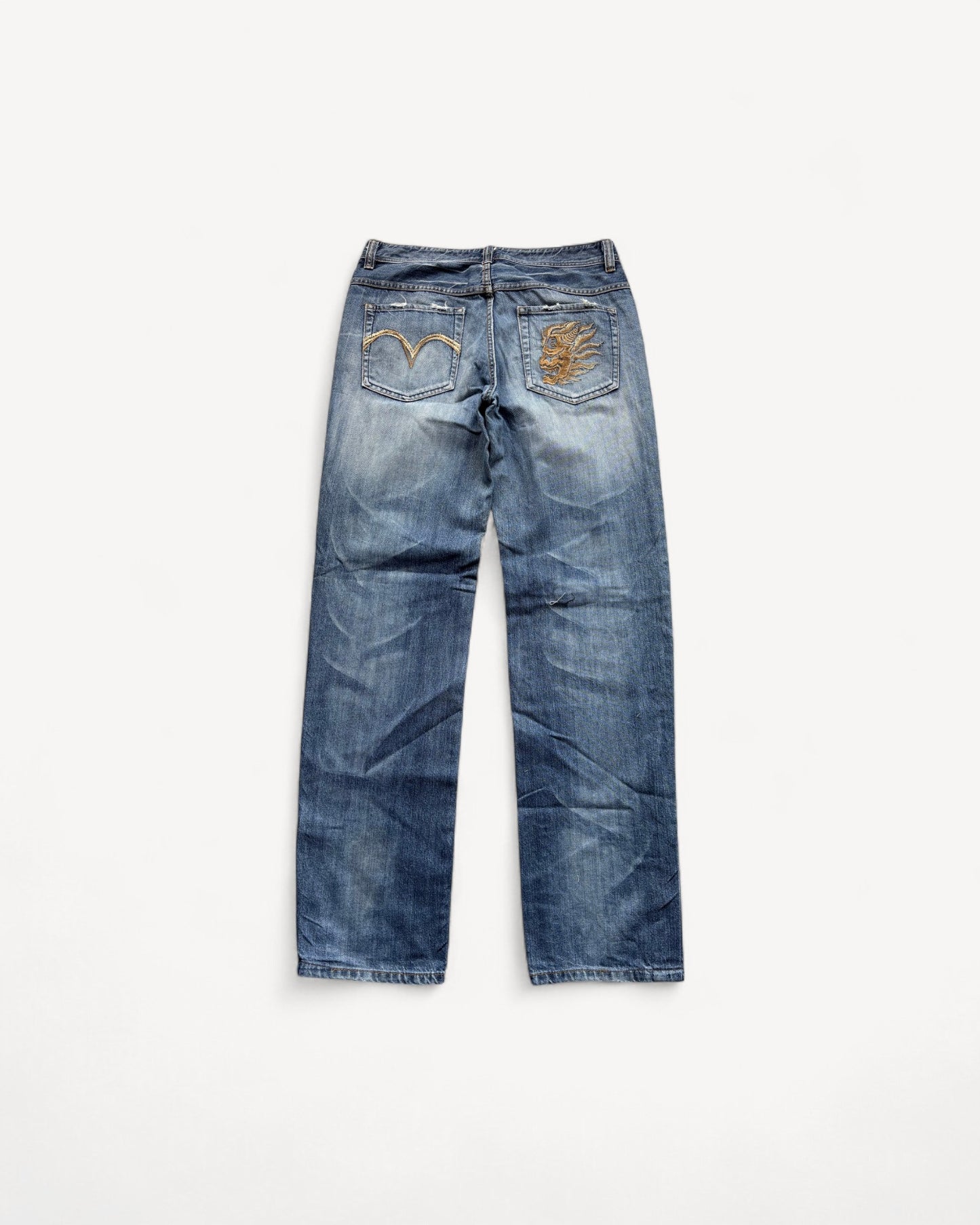 JAPANESE EMBROIDERED DENIM W32 L34 #JAP8